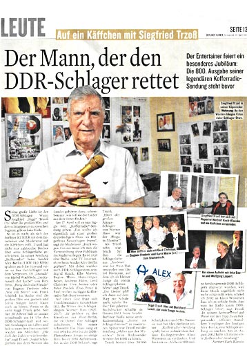 Siggi Trzoß im Berliner Kurier