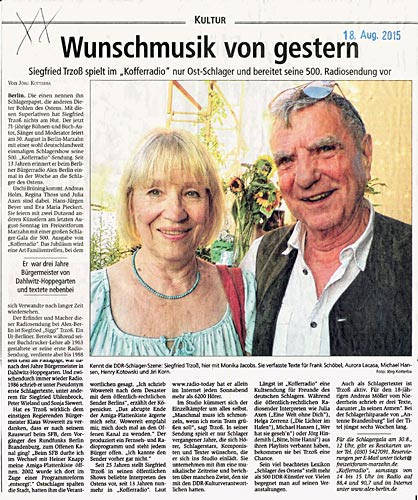 Wunschmusik von gestern